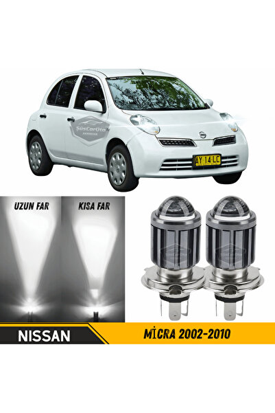 ŞüsCarOto Aksesuar Nissan Micra 2002-2010 Mercekli Far Ampulü Led Xenon Beyaz...