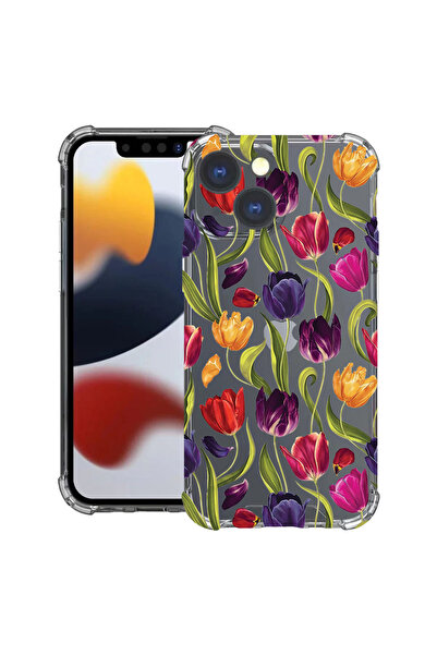 bestcase Αντικραδασμική Θήκη για Apple iPhone 13, Φλοράλ - Σχέδιο Τουλίπας, 1...