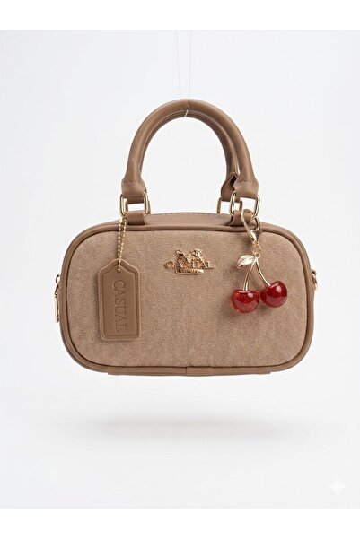 silora Fashionable "Casual" Handbag with Top Handle and Cherry Pendant