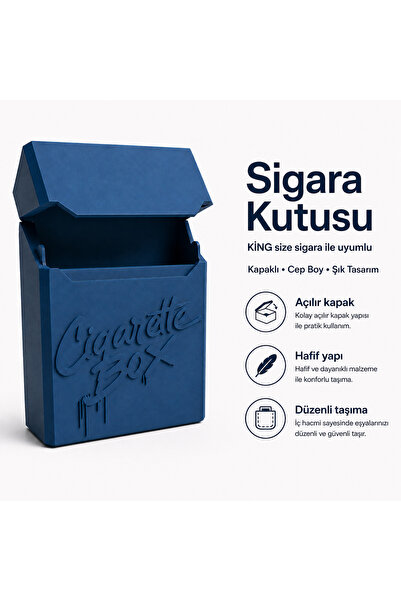 justone Sigara Kutusu Kapaklı Sigaralık| King Size Uyumlu Sert Plastik Koruyu...