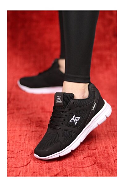 Lutton Pantofi sport casual ultra-ușori din plasă, negru și alb, pentru bărbați