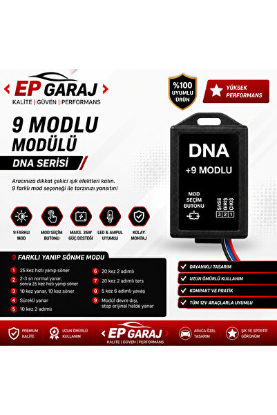 EP GARAJ OTOMOTİV DNA 9 MODLU ÇAKAR / FLAŞÖR MODÜLÜ – DNA SERİSİ Aracına dikk...