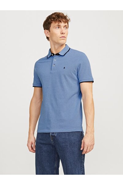Jack & Jones Ανδρικό Πόλο, Στενή Γραμμή με Γιακά σε Αντίθεση