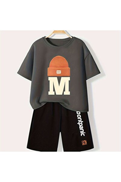 VESTIR BIEN Pantaloni scurți de vară imprimați, tricou, set pentru copii, bumbac