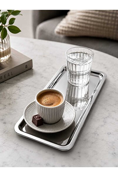 Asemi online Paslanmaz Çelik Kahve ve Sunum Tepsi 33*12