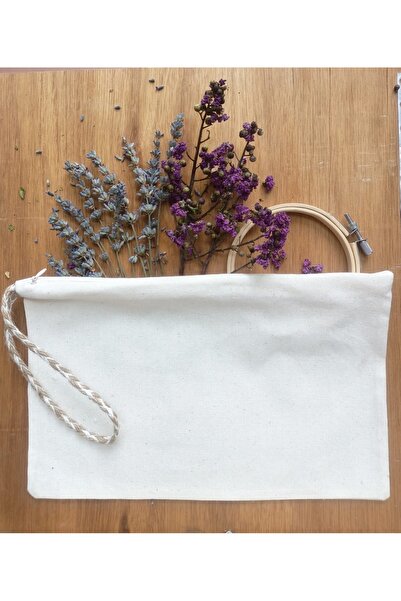 fabricorg Punch'a Uygun Ham Bez Clutch - Cüzdan - El Çantası (30X20 CM)