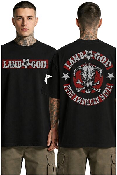 Fuddy Moda Unisex majica sa zvezdastim rukavima i leđnim printom Lamb of God,...