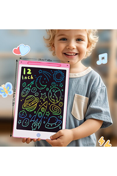 Choice1 لوح رسم وكتابة LCD كرتوني 120BW-PINK مقاس 8.5/10/12/16 بوصة، ألعاب لو...