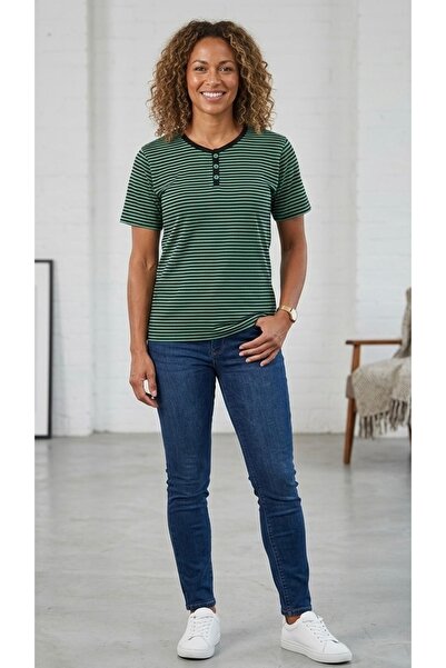BİLGENS BUTİK Tricou de damă din bumbac cu mânecă scurtă