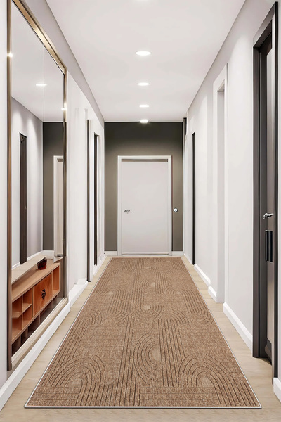 Hülya Home Salon Halısı Geometrik İskandinav Eskitmeli Dijital Baskı Yıkanabilir Kaymaz Taban 9137SALON