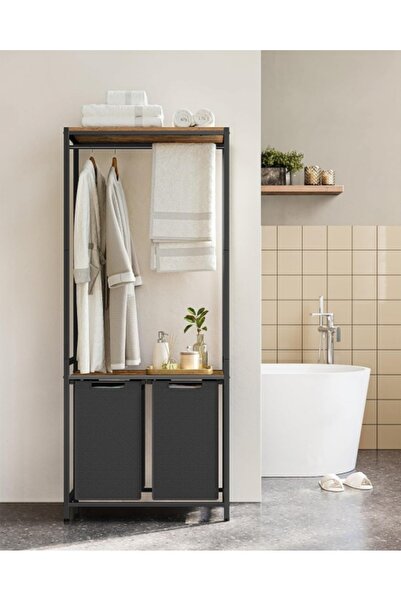 VASAGLE Laundry Basket, Vasagle, Brown-Black, 73 x 33 x 175 cm