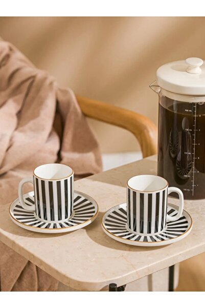 LC Waikiki LCW HOME Çizgi Desenli 2 Kişilik Kahve Fincan Takımı 90 Ml