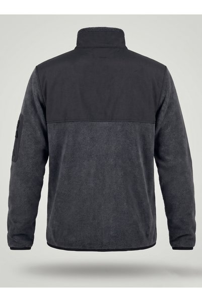 WİDİ Mock Neck Paneled Anthracite Softshell Fleece Jacket
