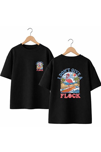 playwear Tricou I Dont Give a Flock, cu imprimeu pe spate și pe piept, 100% b...
