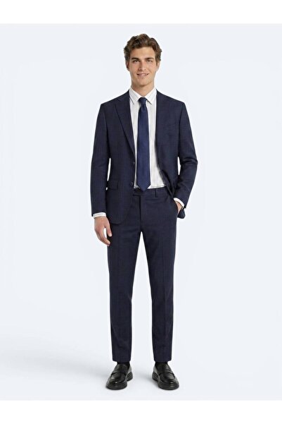 Kip Navy Blue Potikare Modern Fit 100% Wool Suit