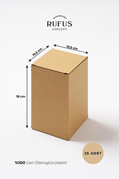 rufus concept 10,5x10,5x18cm Kilitli Kraft Kutu 25 Adet
