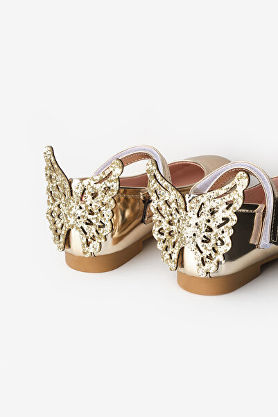 Le Mabelle Gold-Heeled Butterfly Girls' Shoes