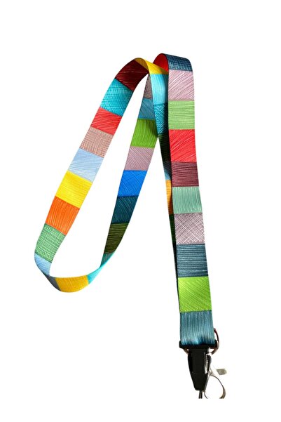 neptünstore Colorful Lines Patterned Neck Lanyard and Phone Strap