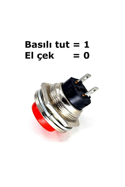 online shopping dsg store Yaylı Mini Metal Buton Kırmızı Aç-Kapa Bas/Çek Mini Korna Düğmesi