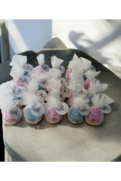 Lumera Candle 10’lu Kütük ve tülle süslü ayıcık mum doğum, doğum günü , bebek...