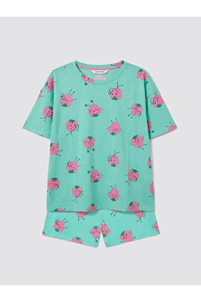 LC Waikiki Crew Neck Patterned Women's Pajama Set (S6)