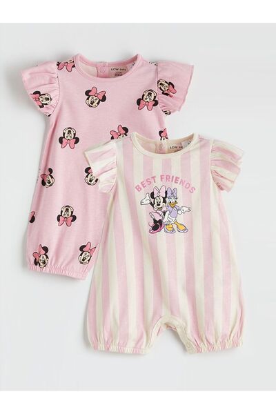 LC Waikiki LCW baby Kız Bebek Minnie Mouse Baskılı 2'li Tulum