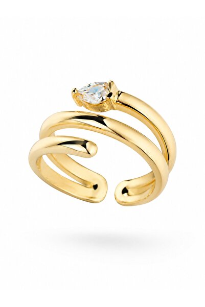 serelya Brass Gold Color Spiral Snake Model Women's Ring
