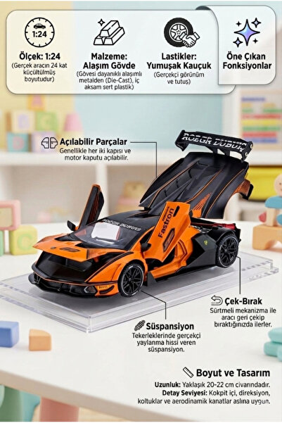 Tıfıl Toys Hobiez World 1:24 Licensed Metal Lamborghini Essenza Scv12 Model C...