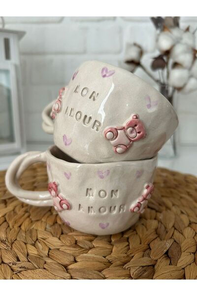NapaDesignArt El Yapımı Seramik Slogan Kupa - Teddy Bears Ayıcık