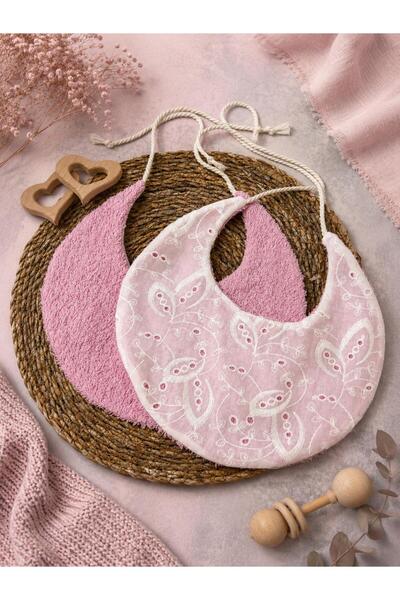 LUMİBABY BUTİK Double-Layered, 100% Cotton, Scalloped Towel Bib (2 Pieces)