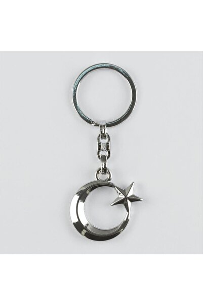 ZERO LAND Ilkeshop Metal Keychain with Moon and Star Figures (03251)-Yellow