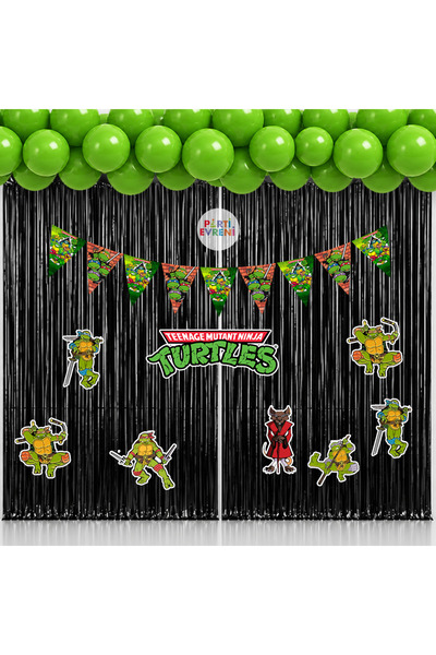 Parti Evreni Ninja Turtles Temalı Arka Fon Süsleme Seti 1 Metre