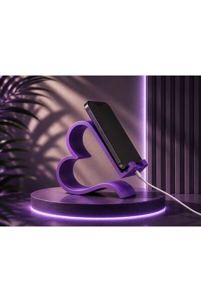 farist Kalp Tasarımlı Telefon Standı – Dekoratif ve Fonksiyonel Masa Üstü Tel...