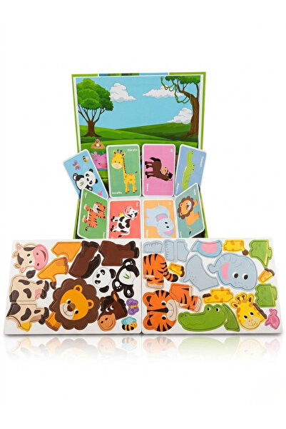 The Monarch Co Eğitici Manyetik Hayvanlar Puzzle ve Eşleştirme Zeka Kartları ...