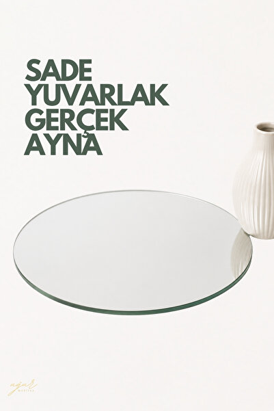 UĞUR MOBİLYA Gerçek Gümüş Kaplama Yuvarlak Cam Ayna , 3 mm Kalınlığında (10 c...