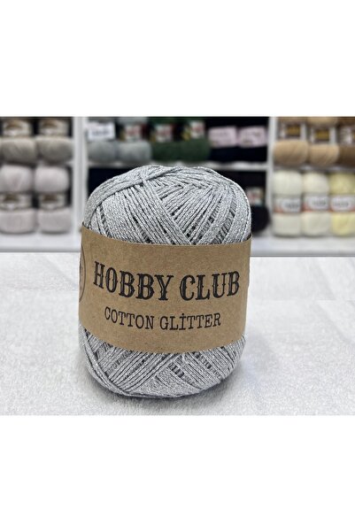hobby club COTTON GLITTER BANDANA Simli Pamuklu El Örgü İpliği 100 Gr RENK : ...