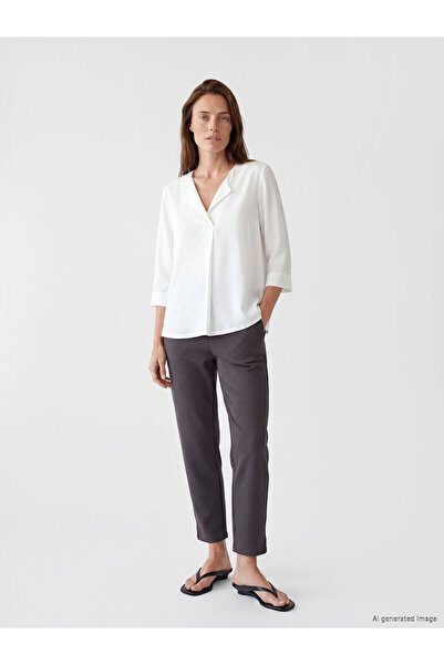 LC Waikiki Nevavm Women's Pants with Elastic Waist and Difference in Color