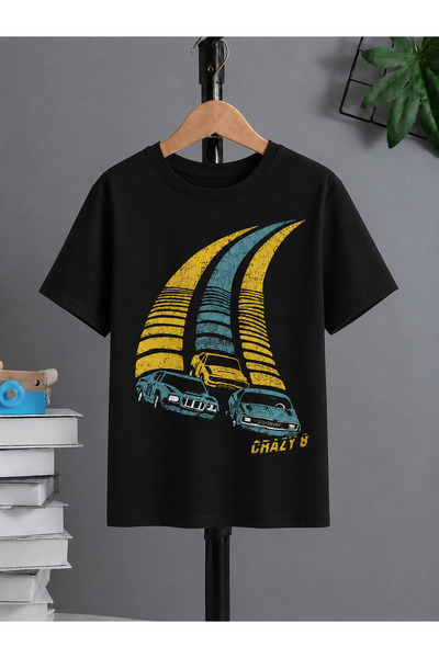 VODEXA Tricou oversize unisex 3 VEHICULE DE CURSE Imprimat 100% bumbac Tricou...