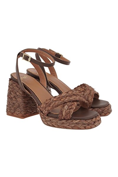 Exe Shoes Γυναικείες Πέδιλα 700-066 Καφέ Ψάθα W4700066567G