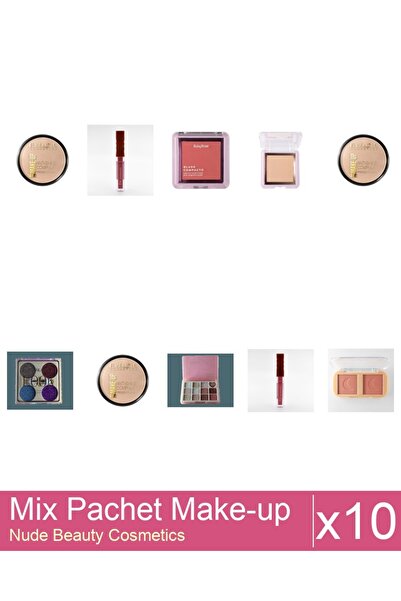 Makeup Set Mix 10 produse Palete Makeup: Gloss The Shimmer Ruby Rose - 03, Bl...