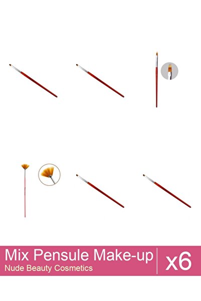 Makeup Mix Set 6 products Makeup Brushes: Cat's Tongue Gel Brush - no.4, Fan ...