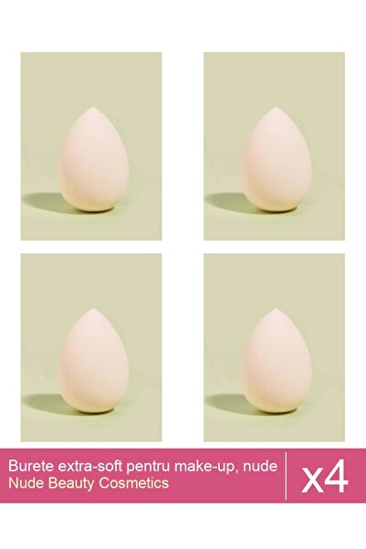 Makeup Set of 4 extra-soft makeup sponges, nude