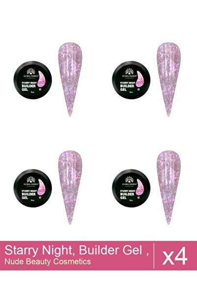 Makeup Set 4x Starry Night, Builder Gel, 15 g, No. 02