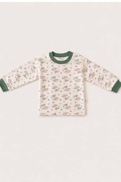 Biberon Baby Baby Set 100% Cotton Long Sleeve Printed Top and Bottom