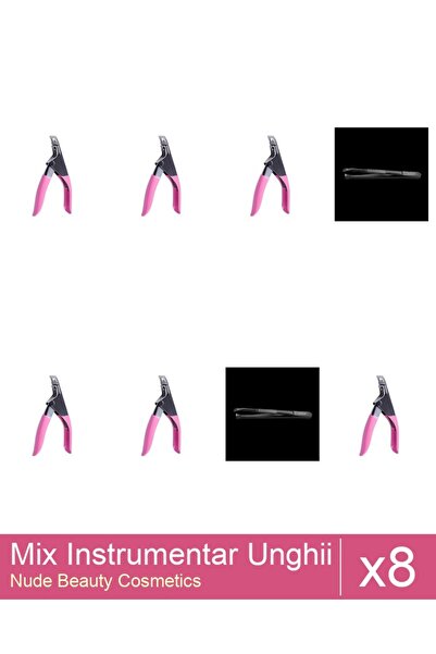 Makeup Set Mix 8 produse Forfecute: Penseta profesionala neagra subtire - One...