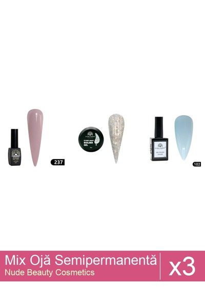 Makeup Set Mix 3 produse Nail Oja: Oja semipermanenta BLACK ELITE, Global Fas...