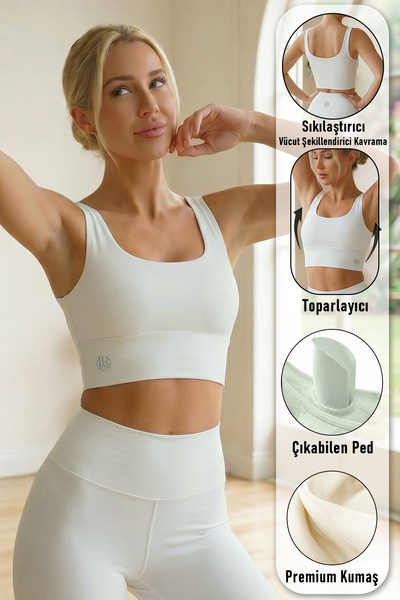 LoremLavida Sutien sport cu bretele groase și căptușeală, model crop, calitat...