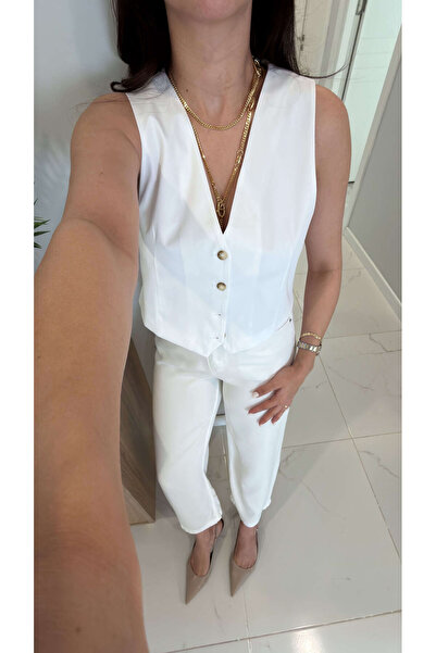 BİRCANÇİL Donters White Lined Vest