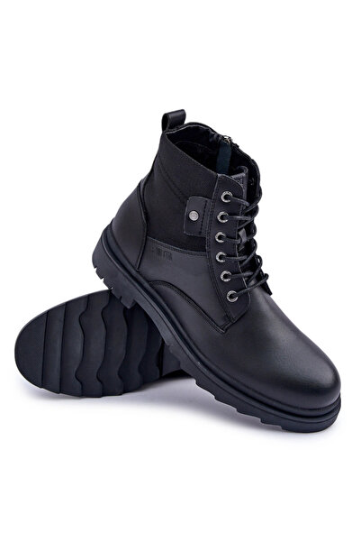 Big Star Shoes Leather Insulated Ankle Boots Men's Big Star OO174166 Black 46