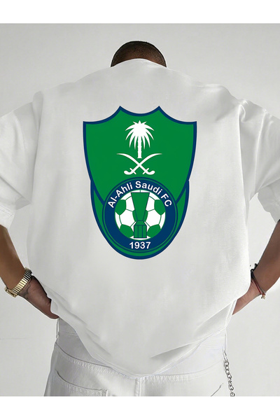 SAUDI Men and Women's 100% Cotton T-Shirt - Oversized Crew Neck Short Sleeve ...